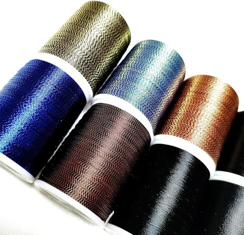 (8PCS*175yd) Kalavarma Rod Wrapping Thread NCP Fishing Rod Wrapping Thread 6 Color Every Spool 175yd Complete Pack add Extra 2pcs Black Color Thread in Saudi Arabia