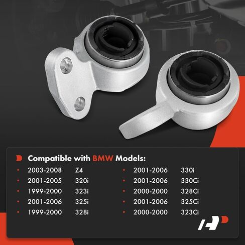 A-Premium 2 x Front Lower Control Arm Bushing with Bolt, Compatible with BMW 320i 2001-2005, 323i & 328i 1999-2000, 325i & 330i & 325Ci & 330Ci 2001-2006, 323Ci & 328Ci 2000, Z4 2003-2008 in Saudi Arabia