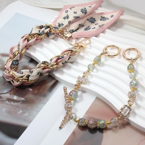 Beaded Phone Charms Strap,Bracelet Wrist Lanyard,Cute Phone Key Chain,Phone Case Accessories for Bag Wallet in Kuwait