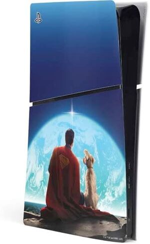Skinit Decal Gaming Skin Compatible with PS5 Slim Digital Edition Console - Officially Licensed Superman 2025 Superman & Krypto Watch The Earth Design in Saudi Arabia