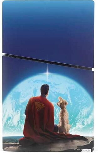 Skinit Decal Gaming Skin Compatible with PS5 Slim Digital Edition Console - Officially Licensed Superman 2025 Superman & Krypto Watch The Earth Design in Saudi Arabia