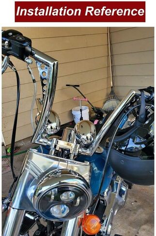 Dasen Chrome Ape Hangers Handlebar 12" Rise 1 1/4" Handle Bars Compatible with Harley Davidson Sportster Softail Dyna Touring Road Glide & King Models in Kuwait