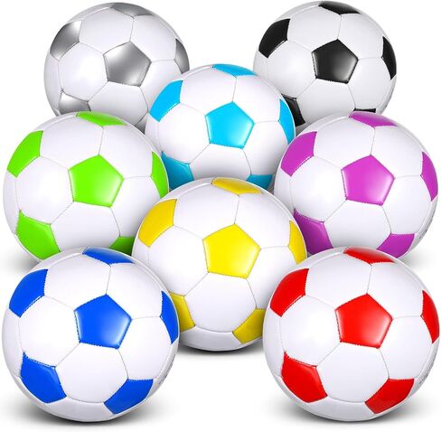 HyDren 8 Pcs Soccer Balls Bulk with Pump Operation Christmas Official Size Sport Ball Gift for Child Adult Charity Donation in Saudi Arabia