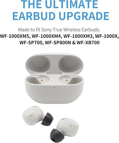 أطراف أذن إسفنجية متوافقة مع سماعات الأذن اللاسلكية Sony TrueWireless - Sony XM5 الجديدة، WF-1000XM5، WF-1000XM4، WF-1000XM3، WF-XB700، راحة فائقة | تناسب لا يتزعزع | وسط، 3 أزواج، أسود in Saudi Arabia
