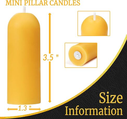 16 Packs Natural Beeswax Pillar Candles,8 Hour Long Burn Time Emergency Candles - Unscented,Smokeless and Dripless Candles for Camping,Outages Lighting in Kuwait