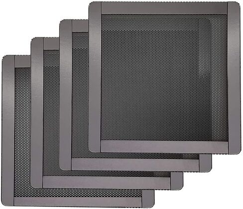 120mm PC Computer Case Fan Magnetic Frame Dust Filter Screen Dustproof Case Cover, Ultra Fine PVC Mesh, Black Color - 4 Pack in Kuwait