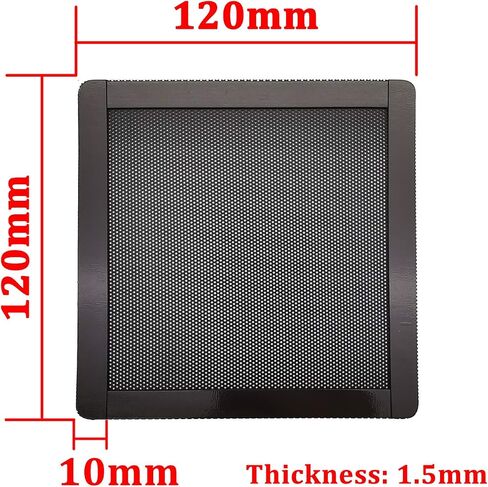 120mm PC Computer Case Fan Magnetic Frame Dust Filter Screen Dustproof Case Cover, Ultra Fine PVC Mesh, Black Color - 4 Pack in Kuwait