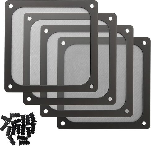 90mm 92mm PC Computer Case Fan Dust Filter Grills with Magnet and Screws, Ultra Fine Nylon Mesh, Black Color - 4 Pack in Saudi Arabia
