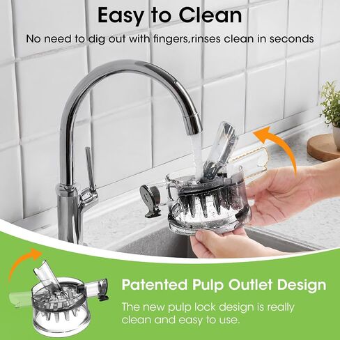 Juicer Machines, 5.8" Wide Feed Chute Cold Press Juicer for Whole Vegetables & Fruits, High Juice Yield, BPA Free (Slivery) in Saudi Arabia