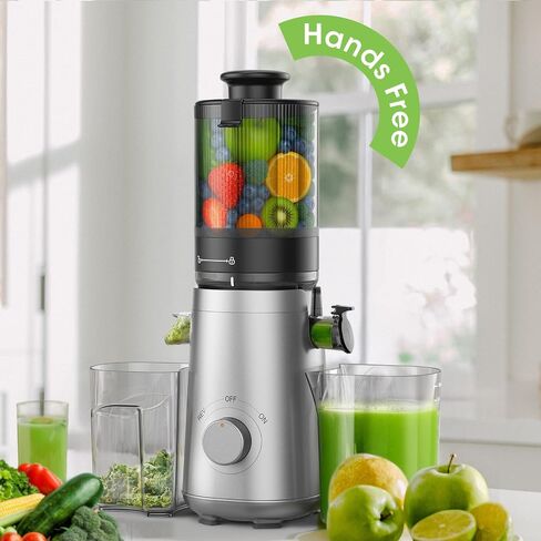 Juicer Machines, 5.8" Wide Feed Chute Cold Press Juicer for Whole Vegetables & Fruits, High Juice Yield, BPA Free (Slivery) in Saudi Arabia
