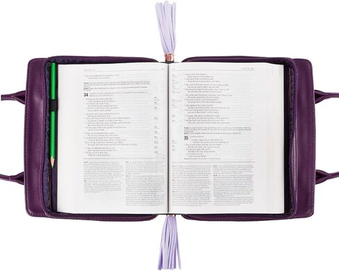 Christian Art Gifts Women's Fashion Bible Cover Purse Style Blessed, Purple Floral Faux Leather, Large in Saudi Arabia