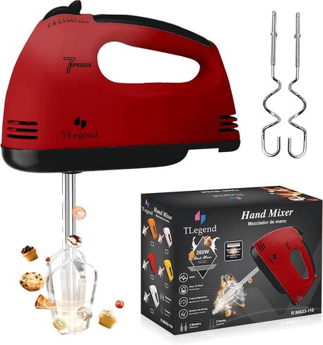 Hand Mixer Electric Handheld – 7 Speed Ultra Power Electric Mixer Handheld (Red) in Kuwait