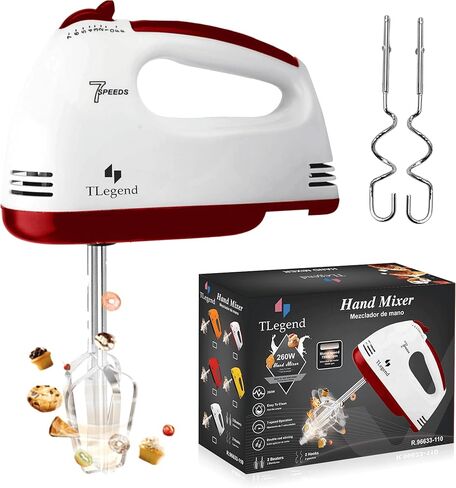 Hand Mixer Electric Handheld – 7 Speed Ultra Power Electric Mixer Handheld (Red) in Saudi Arabia
