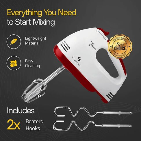 Hand Mixer Electric Handheld – 7 Speed Ultra Power Electric Mixer Handheld (Red) in Saudi Arabia