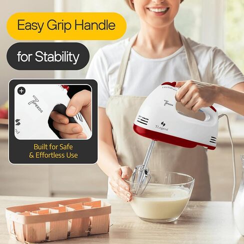 Hand Mixer Electric Handheld – 7 Speed Ultra Power Electric Mixer Handheld (Red) in Saudi Arabia
