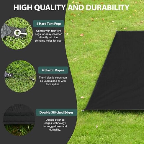 KRUI Tent Footprint, PU 2000 Waterproof Camping Tarp, Durable Tent Floor Saver for Hiking, Backpacking, Hammock, Beach and Picnic in Kuwait