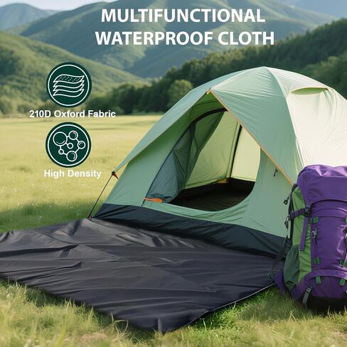 KRUI Tent Footprint, PU 2000 Waterproof Camping Tarp, Durable Tent Floor Saver for Hiking, Backpacking, Hammock, Beach and Picnic in Kuwait