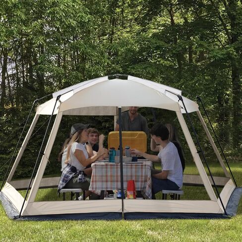Screen House 14x14ft canopy خيمة مع شبكات 5 جوانب ، وإعداد سهل ، ومأوى مراقبة محمولة للتخييم في الهواء الطلق ، والتجمع ، والحفلات ، والنزهة ، والكاكي in Kuwait