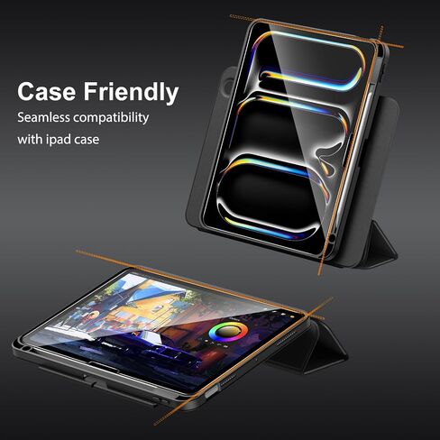 SPARIN 2 Pack Screen Protector for iPad Pro 11 inch M4 2024 (5th Generation), 9H Hardness Tempered Glass with Easy Application Tray, Face ID & Apple Pencil Compatible and Case Friendly in Saudi Arabia