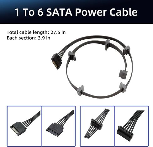 PCIe X4 SATA Expansion Card, 6-Ports SATA III Controller Cards with Data and Power Cables, Supports PCI-Express 4X 8X 16X Slot, Low Profile Bracket, for Windows10/7/8/XP/Vista/linux in Saudi Arabia