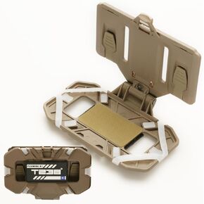 T238-Molle Phone Holder Version, Tactical Gear Plate Carrier Vest Accessories, Universal Tactical Phone Holder, Plate Carrier Chest Mount for 4.7"-6.7" Phones (Tan)