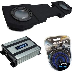 Harmony Audio Compatible with 2002-2018 Dodge Ram Quad Or Crew Truck HA-R104 Dual 10" Sub Box Enclosure with Harmony HA-A400.1
