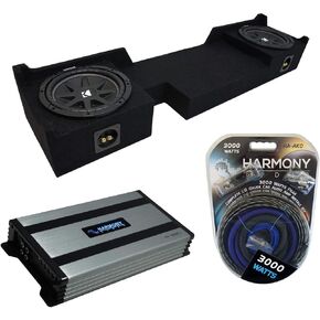 Harmony Audio Compatible with 2004-2008 Ford F-150 Extended/Super Cab Truck Kicker Bundle Comp C10 Dual 10" Sub Box Enclosure & Harmony HA-A800.1 Amp