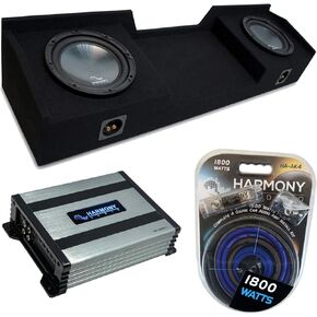 Harmony Audio Compatible with 1999-06 Chevy Silverado Extended Cab Truck HA-R104 Dual 10" Sub Box with Harmony HA-A400.1 Amplifer