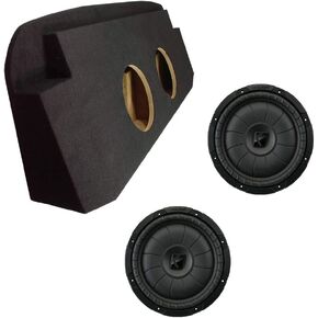 American Sound Connection ASC AV/ESC2X12B-SEAT Compatible with Chevy Avalanche 2002-Up Dual 12" Sub Enclosure Box and Kicker 43CVT124 CompVT CVT12 Series Sub 400W RMS 4 Ohm SVC Car Subwoofer
