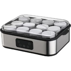 Yogurt Maker with Temperature Control, Automatic Yogurt Maker Machine 36 Hours Adjustable Time Probiotic Incubator - 12 Glass Jars