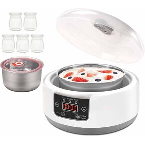 Yogurt Maker Machine, Probiotic Yogurt Maker With Temperature Control, 1.2L Automatic Digital Yogurt Maker With Lcd Display (With 5 Cups)