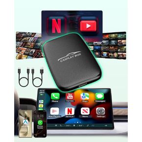 5-in-1 Apple CarPlay Wireless and Android Auto Wireless Adapter, 2025 Upgraded Wireless CarPlay Adapter Support Netflix/YouTube/Mirroring/TF Card, Magic Ai Box for Cars from 2016 & iPhone iOS10+