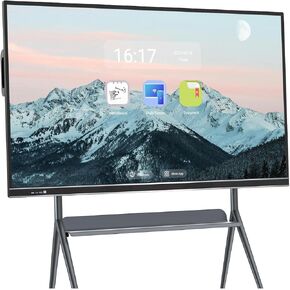 Meeting Smart Board, 75 Inch Multi-Touch All-in-One Computer 1080p Monitor Interactive Whiteboard, 4K UHD Cloud Sharing Wireless Projection for Classroom, Education, Office and Business