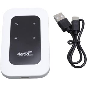 Yosoo Portable 4G 5G WiFi Hotspot 300Mbps Plug and Play SIM Card Slot 10 Devices Travel Mobile Hotspot for Campervan Motorhome