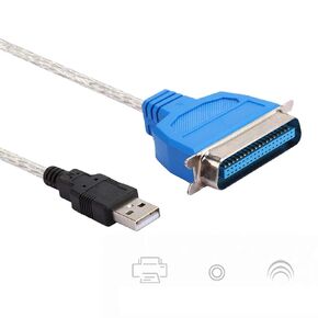 Keenso USB to 1284 Print Cable Adapter HighSpeed Transmission Cable for Parallel Printers Suitable for Computers and Notebooks Home Entertainment 1.5m