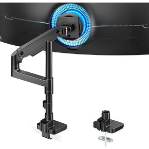 ARES WING Dual Monitor Arm Desk Mount for 17-49 Inch Ultrawide Monitors, Heavy Duty Dual Monitor Mount Holds 44 lbs, Full Motion Gas Spring Vertical Stacked Monitor Mount, 75/100 VESA Mount, Black