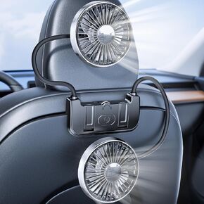 Tesla Model 3 الملحقات من مروحة مقعد السيارة Dual Hose 360 ​​دوران ، Tesla Model Y Associory Fan Car for Backseat Kids ، Hiddable 2 Hooks for Tesla Model 3 Y Highland 2025 2024 2023