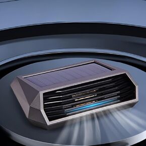 Solar-Powered Car Air Purifier with USB Charging & Ozone Odor Elimination - Portable HEPA Filter-Free Ionizer for Pet Odors, VOCs - Compact, Silent, Best for Car Use (8813 carbon fiber)