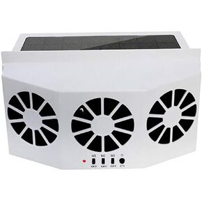 Solar Exhaust Car Fan, Universal Solar Powered Car Ventilator Air Purifier Radiator Cooling Fan Black
