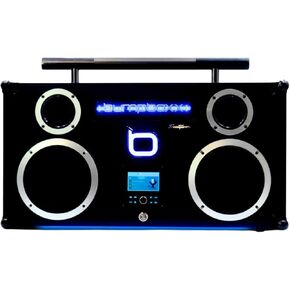 bumpboxx Bluetooth Boombox Freestyle Pro Black | مدرسة بوم بومب بوكس ​​القديم مع مكبر صوت بلوتوث | يتضمن بطارية قابلة لإعادة الشحن لمدة 9 ساعات من الموسيقى والميكروفون عن بعد واللاسلكي | أسود