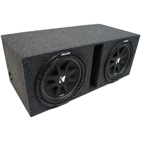 KICKER 43C154-N Bundle with Universal Car Stereo Vented Port Dual 15" Comp C15 Sub Box Enclosure - Final 2 Ohm