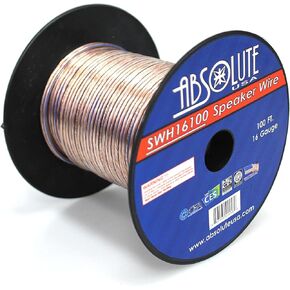 Absolute USA SWH16100 16 Gauge Car Home Audio Speaker Wire Cable Spool 100'