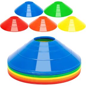 25 Pcs Pro Disc Cones - Training Cones Agility Soccer Cones with Carry Bag for Training, Soccer, Football, Basketball,Kids and Other Sports and Games(5 Colors)