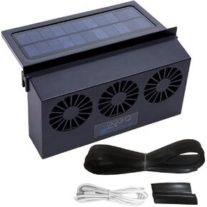 Solar Powered Car Window Radiator Exhaust Fan Auto Air Vent Radiator Fan Portable Deodorization Ventilator