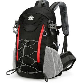 Hiking Backpack,Camping Backpack,35L Water Resistant Hiking Daypack,Lightweight Travel Daypack,Black