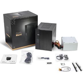 ASRock DeskMeet X300 Mini PC Barebone Kit – AMD AM4 Socket, Supports Ryzen 5000/4000/3000G CPUs, DDR4-3200MHz, PCIe 3.0 x16, Dual M.2, USB 3.2 Gen2 Type-C, 500W PSU (No CPU/RAM/Storage Included)