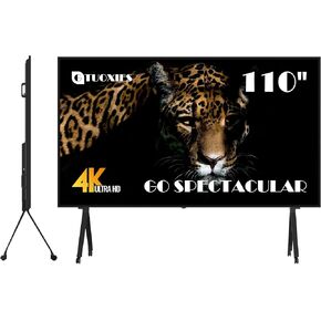 110 Inch UHD 4K Screen Smart TV, Portable LED Display, 110" Mobile Monitor, 16:9, WiFi, HDMI, USB, for Home Viewing, Monitoring & Surveillance, Board Rooms