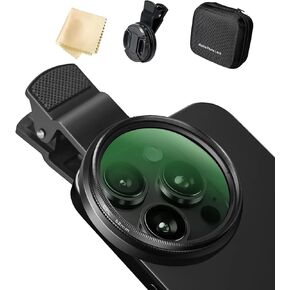 52MM CPL Filter for Phone Camera Lens Filter Kit,Circular Polarizer Polarizing Filter,Compatible with iPhone16 15 14 13, Samsung Google Pixel and Other Smart Phones
