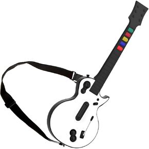 Wireless Guitar Controller for PS3 and PC, Compatible with Guitar Hero Games, White