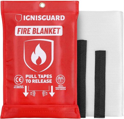 Emergency Fire Blanket for Home and Kitchen, 2-Pack 40"x40", Fiberglass Fire Blankets Emergency for Home BBQ Grill Camping Car Office Warehouse Picnic Fireplace Fireproof Survival Safety in Kuwait